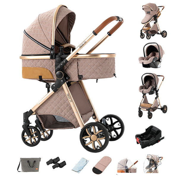 Luxury Baby Stroller For Toddlers With A Baby Bassinet and A