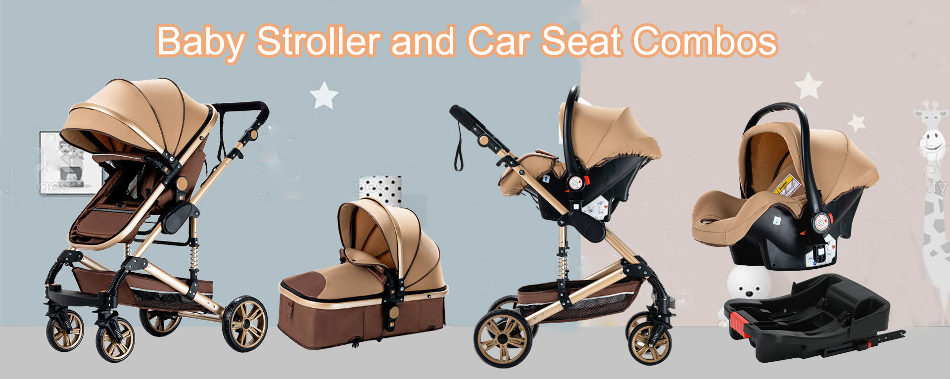 Baby Stroller with Car Seat and Base Combos