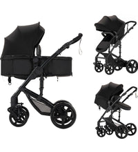 Convertible Strollers With Reversible Bassinet for 0-3 Year Old Babies Black