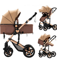 Convertible Strollers With Reversible Bassinet for 0-3 Year Old Babies Khaki