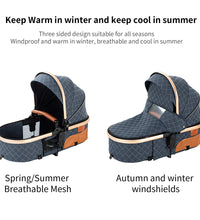 The stroller Keeps warm in winter and keep cool in summer