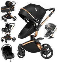 MagicZC® 3 In 1 Luxury Leather Baby Strollers