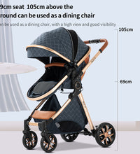 Baby Carriage 3 in 1 Stroller with 69cm seat height