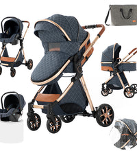 MagicZC® 3 In 1 Luxury Baby Stroller With Baby Bassinet and Carrycot