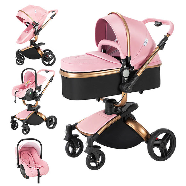 Luxury Baby Strollers Travel Pram pink