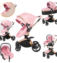 Luxury Baby Strollers Best Travel Pram Toddler Stroller Support 360° Rotation for 0~36 Months