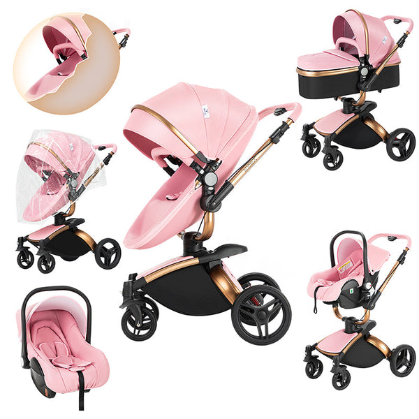 MagicZC® 3 In 1 Luxury Leather Baby Strollers