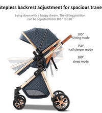 Stroller with stepless backrest adjustment