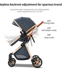 Luxury Baby Stroller 3-in-1 For Toddlers with adjustable backrest