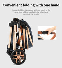 Baby Carriage 3 in 1 Stroller is one key folding