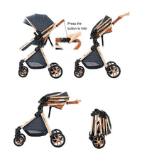 Baby Stroller with one key folding