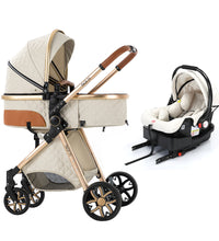 Travel System Baby Pram Car Seat Combo & ISOFIX Base for Infants