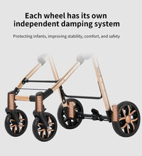 Baby Stroller with 4 wheels independent damping system