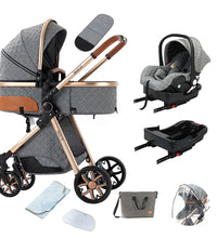 V9 stroller with car seat and base Grey color