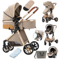 Pram Car Seat Combo Portable Travel Pushchair for 0-3 Years Babies