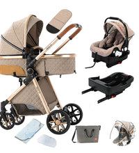 Baby Carriage 3 in 1 Stroller Portable Travel Foldable Baby Pram with Car Seat And Base