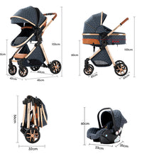 Luxury Baby Stroller 3-in-1 For Toddlers size