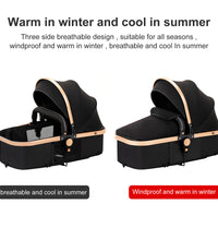 stroller is warm in winter and cool in summer