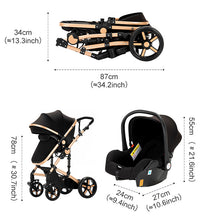 Foldable Baby Stroller with Baby Car Seat and Base size