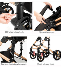 Foldable Baby Stroller with Baby Car Seat and Base details