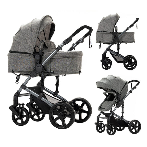 2 In 1 Convertible Baby Stroller Bassinet for Infants 0-36 Months