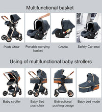 Travel System Baby Pram and Car Seat Combo with ISOFIX Base for Newborn to Toddler