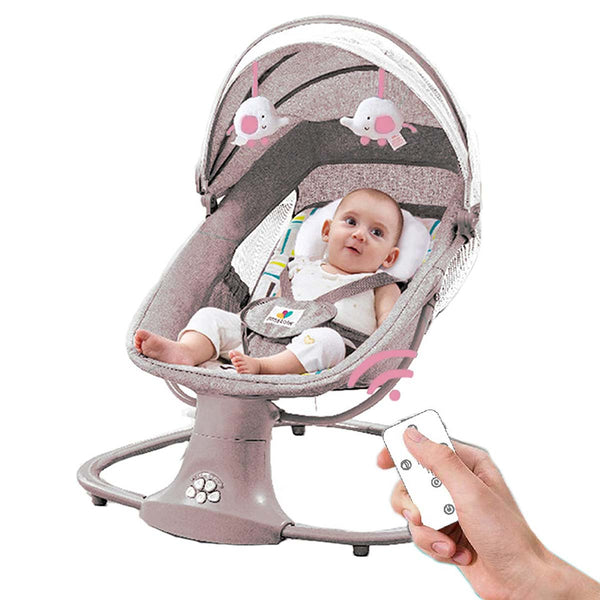 Electric Baby Rocking Chair with Adjustable Swaying and Remote Control Infant Reclining Cradle